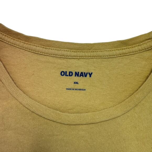 OLD NAVY Def Leppard Pyromania Dip Dye T-shirt Size XXL Mens Yellow Orange - Picture 4 of 7